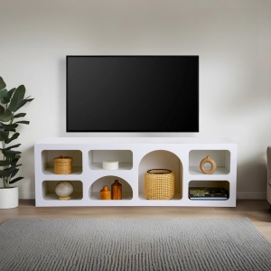 Consola Model Lorin, Alb, 160x38x51 cm - Img 5