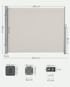 Copertina laterala Songmics Bej 180x300 cm