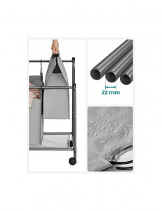 Cos de rufe pentru sortare, Songmics, 4 x 35 L, LSF005, Negru - Img 7