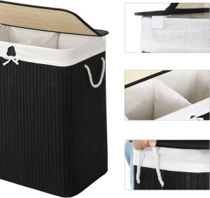Cos de rufe Songmics Negru 51.5x31.5x61.5 cm - Img 5