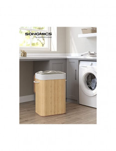 Cos pentru rufe, Songmics, 40 x 30 x 60 cm, 72 L, LCB10Y, Natural - Img 2