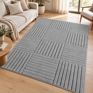 Covor VivaDeco Art V3, 120 x 170 cm, Silver, 100% Polipropilena, Fir 8 mm, 1900 g/mp, OEKO-TEX Standard 100