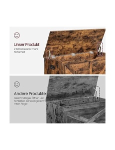 Cufar de depozitare, Vasagle, 100 x 40 x 46 cm, LSB060T01, Maro Rustic - Img 5
