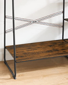 Cuier cu rafturi Model Dougherty, Negru, 120×45×160 cm - Img 7
