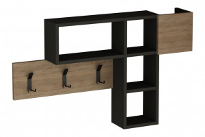 Cuier de perete Model Game, Antracit/Stejar, 99.5x15x61 cm - Img 1