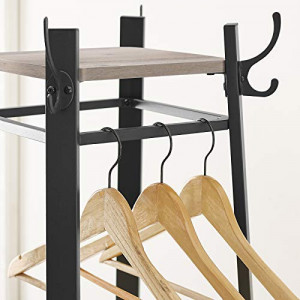 Cuier tip pom cu rafturi Model Newton, Bej/Negru, 43x43x180 cm - Img 7