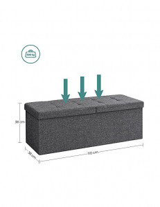 Cutie depozitare, Songmics, LSF76GYZ, Gri, 300 Kg, 110 x 38 x 38 cm - Img 6