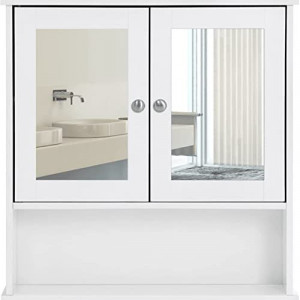 Dulap de depozitare pentru baie, Vasagle, Alb, 56.5x13x58.5 cm - Img 4