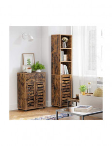 Dulap de depozitare pentru baie, Vasagle, Maro Rustic, 17 x 12 x 65 cm, BBK160X01 - Img 3