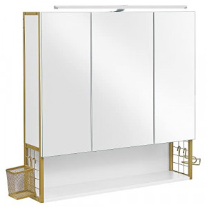 Dulap de depozitare pentru lavoar, Vasagle, Auriu, 70x16x70 cm - Img 2