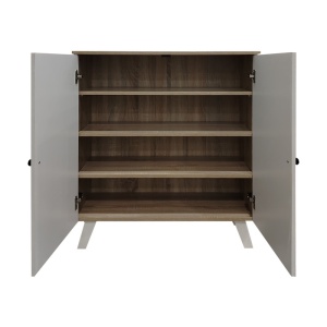 Dulap de pantofi Cathi, alb/sonoma, 80x34x95 cm - Img 3