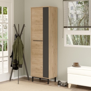 Dulap de pantofi Scarpiera, natural/antracit, 57.2x35.5x185.6 cm