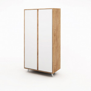 Dulap haine Model Ajumma, Stejar/Alb, 100x52x187 cm - Img 3