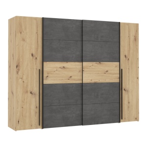 Dulap haine Verzo, stejar/antracit, 270.5x61.5x210.5 cm