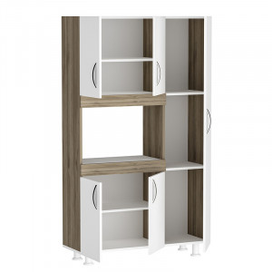 Dulap multifunctional Model Defne, Alb/Nuc, 89x37.5x160 cm - Img 4