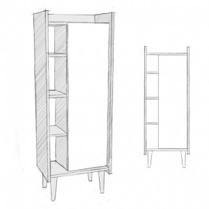Dulap multifunctional Model Lagomood, Nuc/Antracit, 50x30x140 cm - Img 8