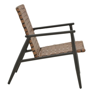 Fotoliu de exterior, Model Eamon, culoare negru si maro, metal si textil, 73.5x62x77 cm - Img 4