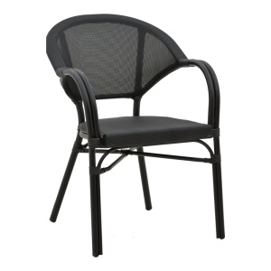 Fotoliu de exterior, Model Elyza, culoare negru, aluminiu si textil, 57x62x84 cm - Img 2