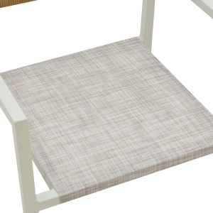 Fotoliu de exterior, Model Savor, culoare alb si natural, aluminiu si textil, 55x58x63 cm - Img 7