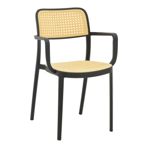 Fotoliu de exterior, Model Westley, culoare bej si negru, Polipropilena, 58x47x81 cm - Img 2