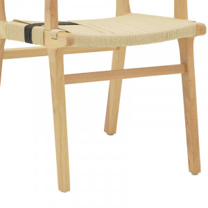Fotoliu Olivier lemn de fag culoare lemn natural cu funie culoare lemn naturala si negru 62x60x85cm - Img 7
