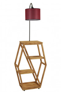 Lampadar Asos Yanık Lambader Silindir Hasir Bordo Abajurlu Rosu Bordo - Img 3