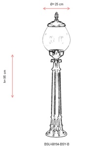 Lampadar de exterior 68194 Negru 95x25 cm - Img 3