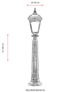 Lampadar de exterior M1B Maro 100x20 cm - Img 3