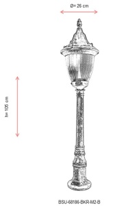 Lampadar de exterior M2B Maro 105x26 cm - Img 3