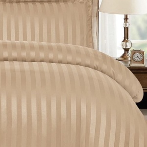 Lenjerie cu elastic 180x200cm, Damasc, Atlas V15 Cappuccino (Finet) - Img 2