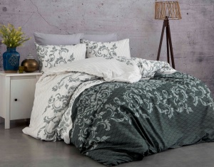 Lenjerie de pat 1 Persoana Model Lucca Grey