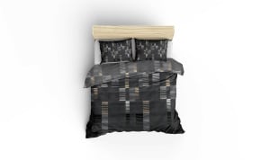 Lenjerie de pat 1 Persoana Model Trace Anthracite - Img 2