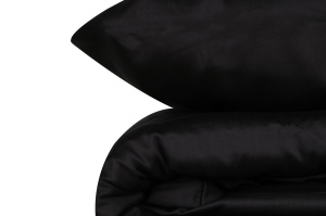 Lenjerie de pat dublu, Bumbac 100% Satinat Model Elegant Black - Img 4
