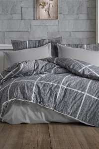 Lenjerie de pat dublu Model Rian Grey
