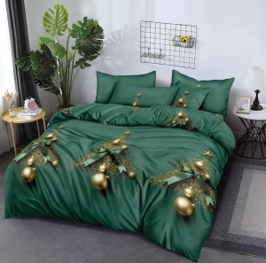 Lenjerie de pat Finet Christmas Elegance V1, 6 piese, cearșaf cu elastic 180 × 200 cm