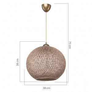 Lustra cu o singura lumina PWL-1112, E27, maro, 38x75 cm - Img 3
