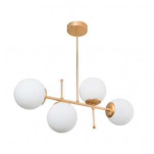 Lustra cu patru lumini PWL-1128, E27, auriu, 70x20x65 cm - Img 1
