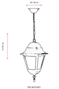 Lustra de exterior 68179 Alb 55x18 cm - Img 3