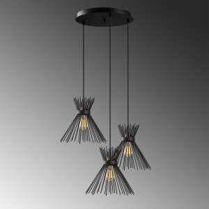 Lustra Kirpi Negru 63x63x128 cm - Img 4