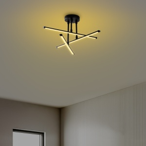 Lustra Ledflower Negru 51x51x26 cm - Img 1