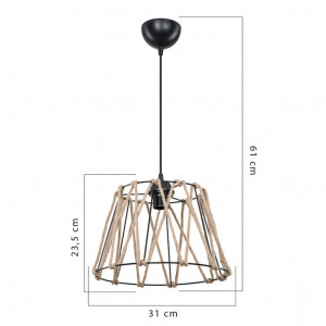 Lustra, Pako Word, PWL-1160, E27, Negru, 30 x 54 cm - Img 4