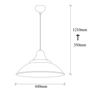 Lustra Saglam Negru 44x121 cm - Img 3