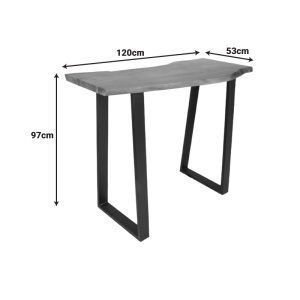 Masă bar Miles, nuc/negru, 120x53x97 cm - Img 5