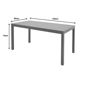 Masă de exterior din aluminiu Model Kliton, Champagne, 150x80x74 cm - Img 5