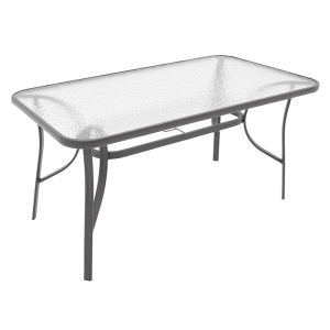 Masa de gradina, Model Ensure, culoare antracit, metal si sticla, 120x80x70 cm - Img 4