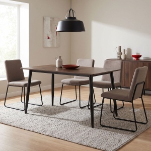 Masă dining Loza, Nuc/Negru, 140 x 80 x 73 cm