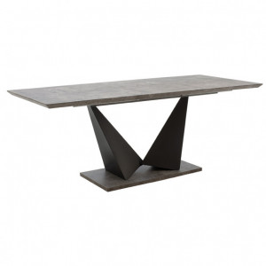 Masa Extensibila Model Gunnar, 160-200x90x75 cm, Gri Ciment/Negru - Img 4