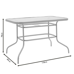 Masa exterior Vallor din metal gri inchis - sticla 110x60x70cm - Img 4