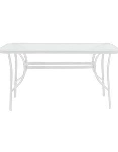 Masă grădină, Pako World, model Ensure, Metal si Sticla Securizata, Alb, 120 x 70 x 70 cm - Img 3