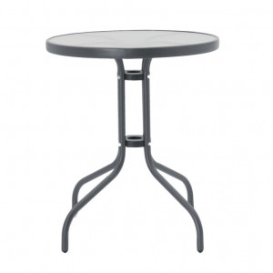 Masa gradina, Pako World, model Watson, structura metal, blat sticla securizata, Antracit, Φ60x70cm - Img 3
